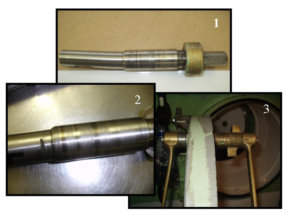 1. Shaft damage, 2. Shaft surface damage, 3. Door spindles in place in chamber door