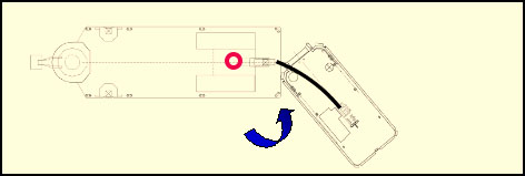 Figure 2 -Position of crewman in line of fire (circled)