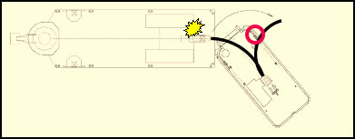 Figure 3 -Path of chain after failure under tension
