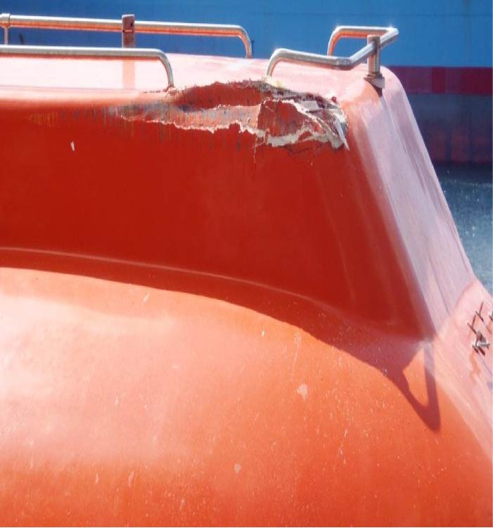 Damage to lifeboat
