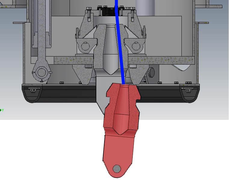 Illustration of un-axial load on cable from edge of socket getting caught on snubber