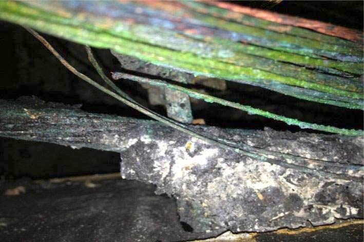 Generator cable caught fire - suspected worn wiring over time and lay out cables over the terminal
