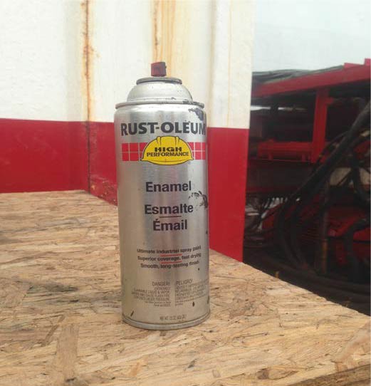 Aerosol spray paint can from same batch as ruptured can