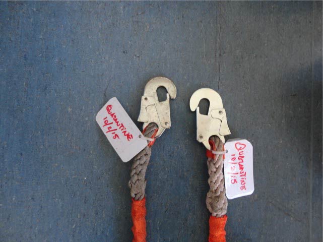 Hooks with faulty safety clips