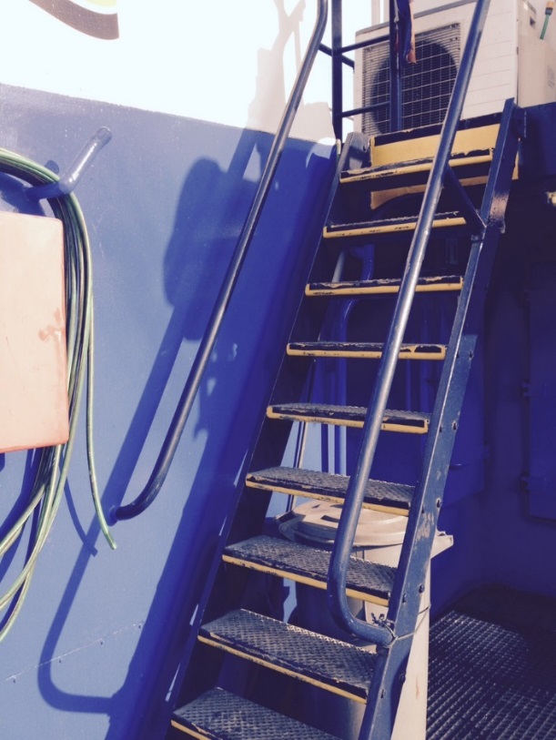 Step staircase outside onboard vessel