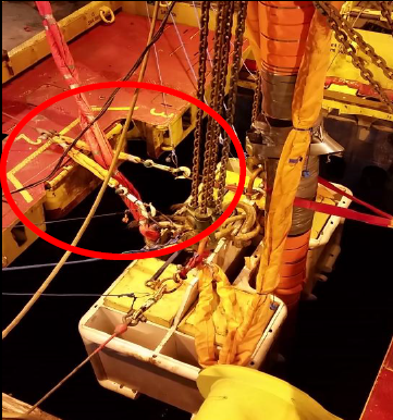 Rigging arrangement during deployment of the clump weight
