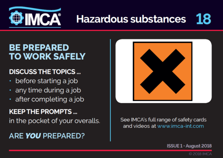 Hazardous substance safety guide IMCA