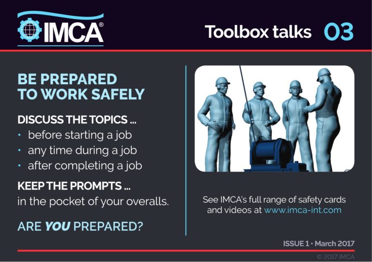 Toolbox talks – IMCA